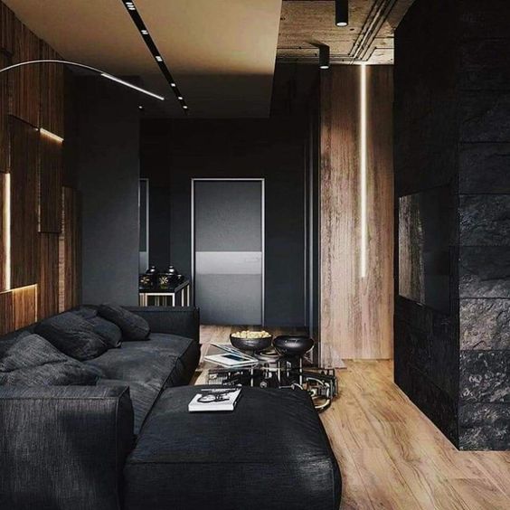 all black house interior