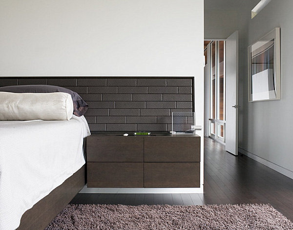 A-dark-wood-wall-mounted-nightstand