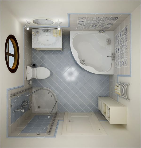 top view small bathroom design