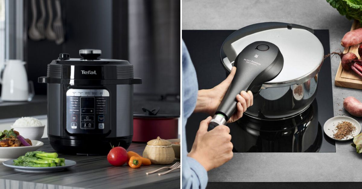 Proven technology meets modern design in this WMF pressure cooker.