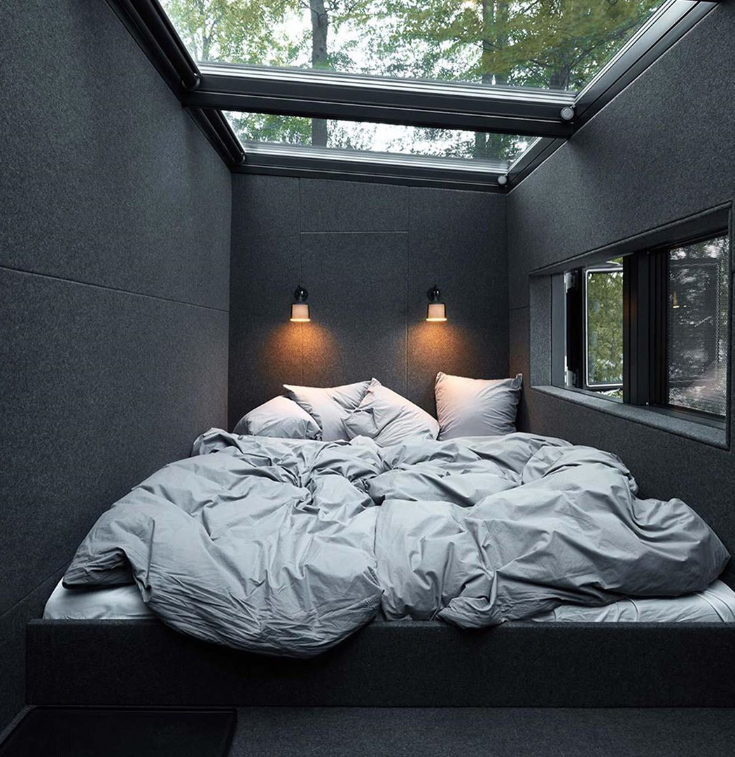 Black Bedroom with Window