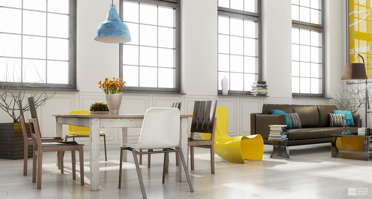 blue-and-yellow-scandinavian-dining-room