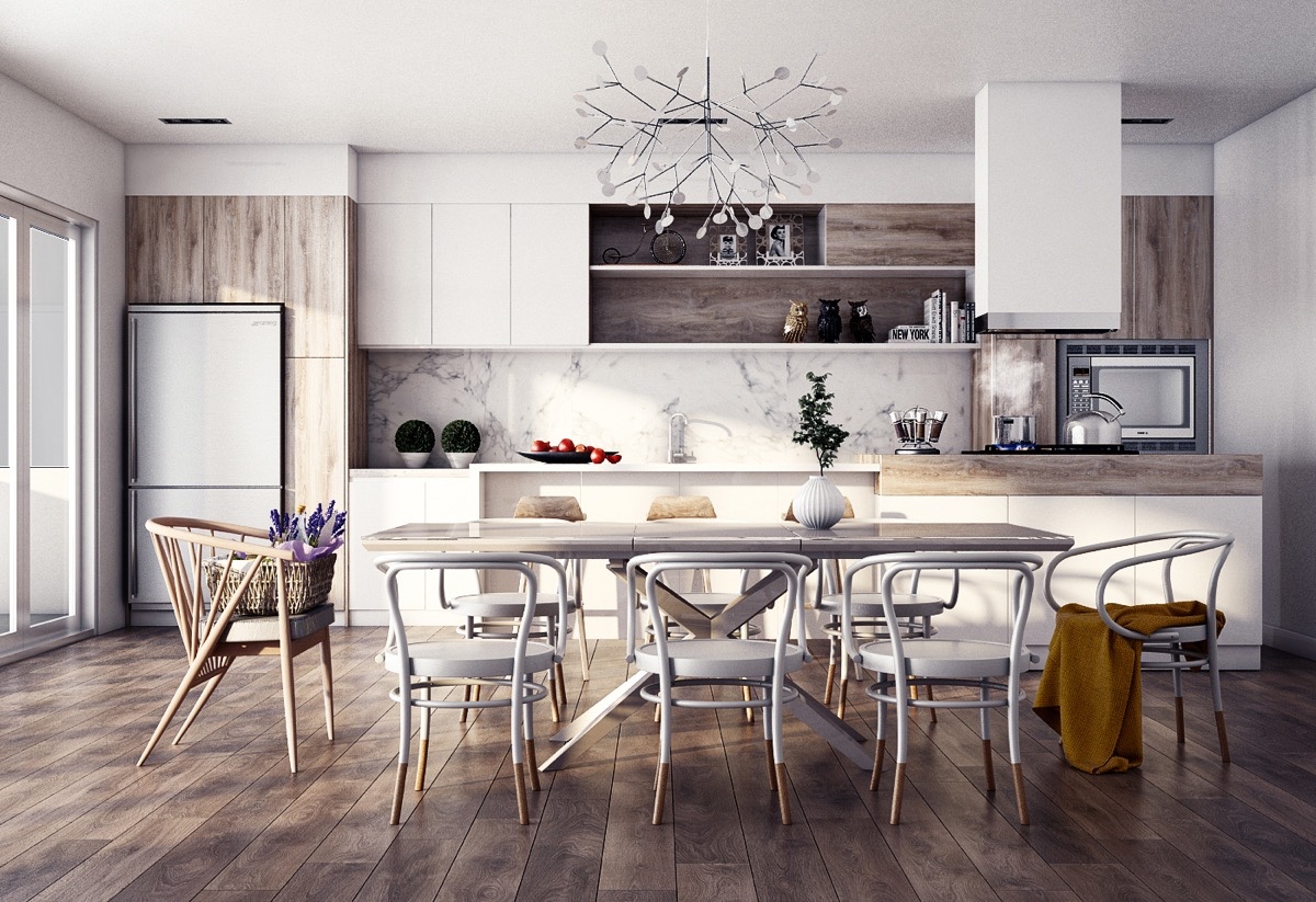 rustic scandinavian dining room