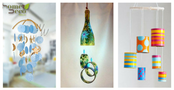 Whimsical Wind Chimes: A Set of Flower Feather, Moonstar, and Dreamcatcher Wind Chimes